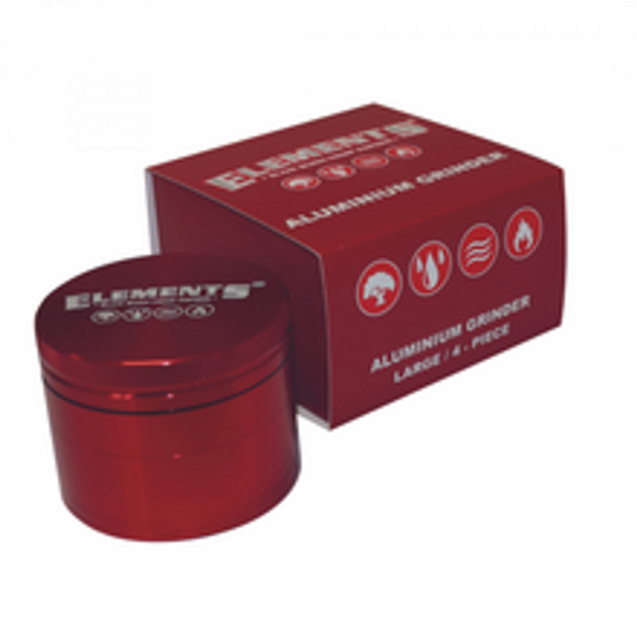 Elements Medium Aluminum Grinder Red