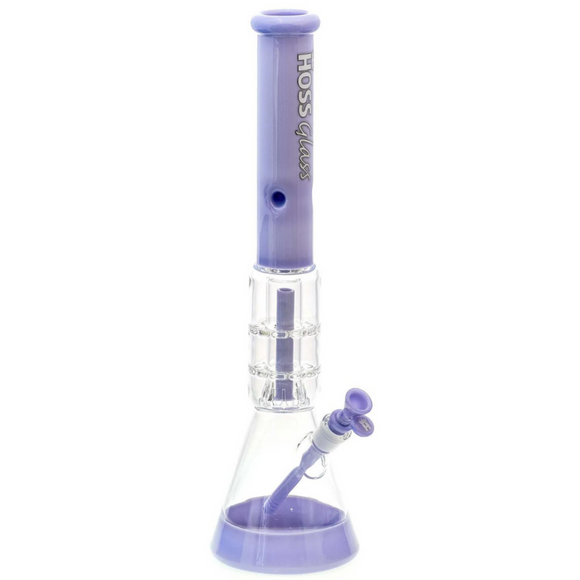 Hoss Glass Double Disc Beaker - Milk Purple