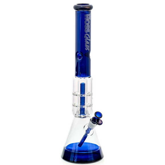 Hoss Glass Double Disc Beaker - Blue