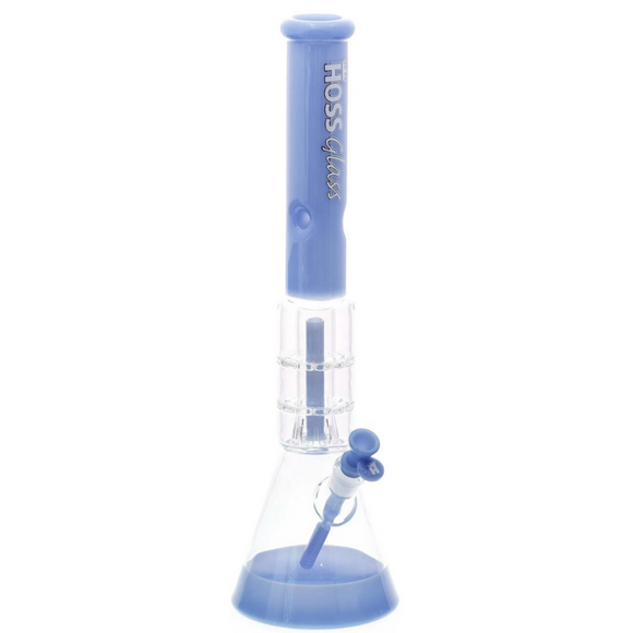 Hoss Glass Double Disc Beaker - Milk Blue