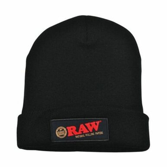 Raw Black Beanie