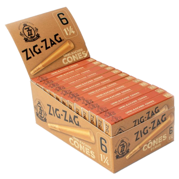 ZigZag Unbleached 1 1/4 Cones 6 pack