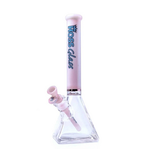 Hoss Glass 18" 7mm Square Beaker Milk Pink