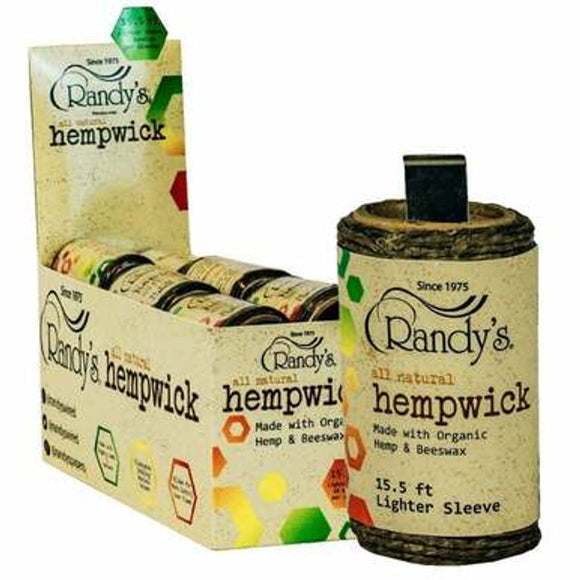 Randys Hemp Wick 15.5 Ft BIC Lighter Sleeve Bundle